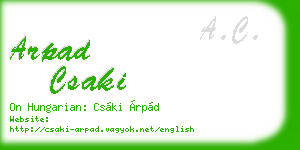 arpad csaki business card